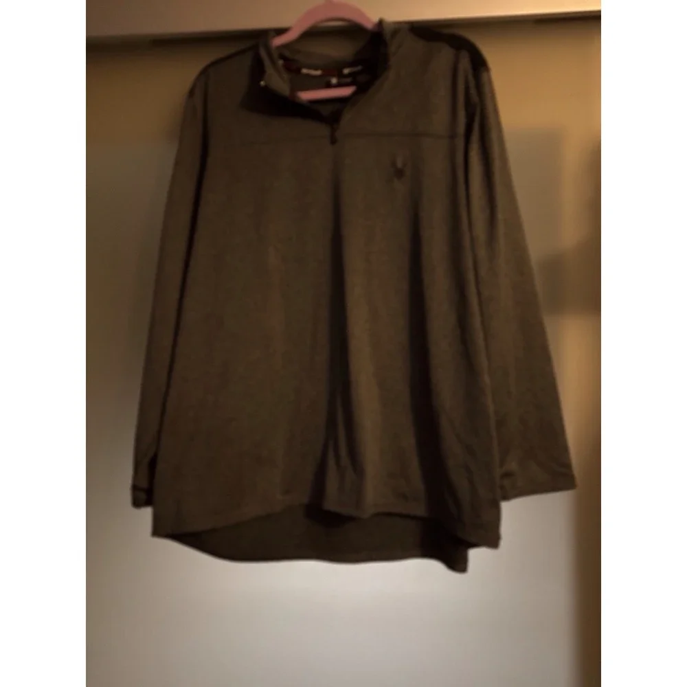 Spyder Active‎ Half Zip Long Sleeve Pullover Base Shirt (Men's XL) Gray